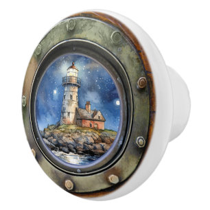 Lighthouse Nautical Porthole Drawer Knobs