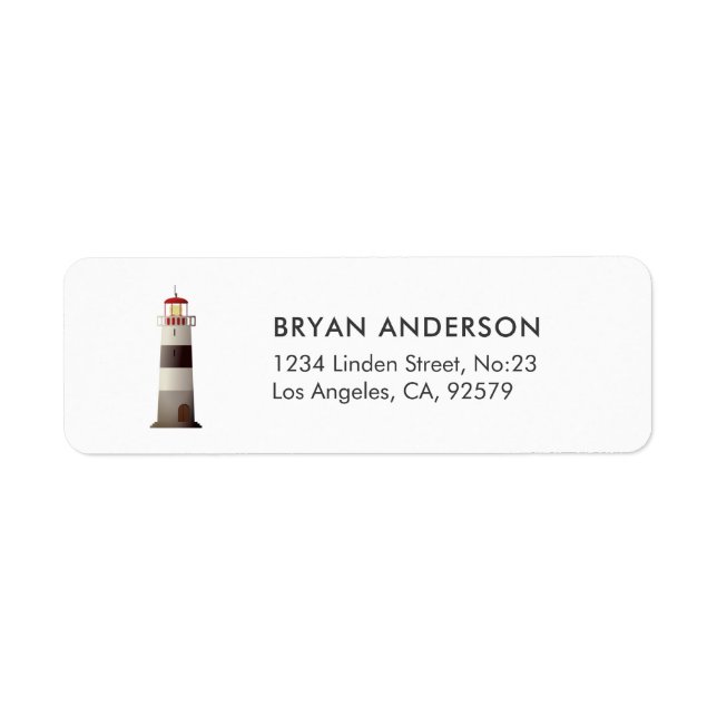 Lighthouse Nautical Return Address Label (Front)
