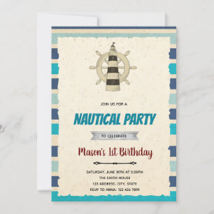 Lighthouse nautical theme invitation