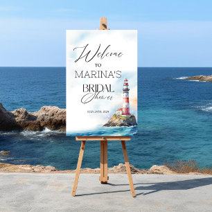 Lighthouse Nautical Welcome Sign Poster