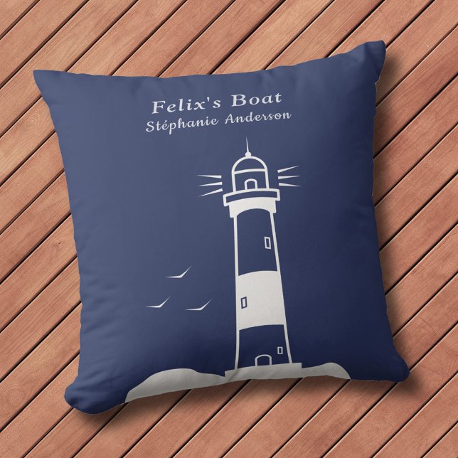 Lighthouse Navy Blue Cushion (Lighthouse Navy Blue Pillow)