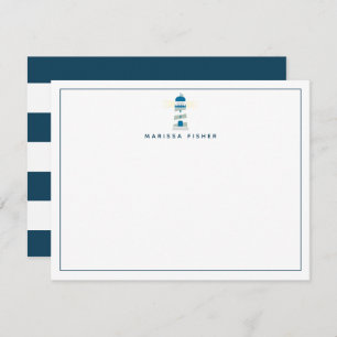 Lighthouse Navy Blue Stationery Note Card