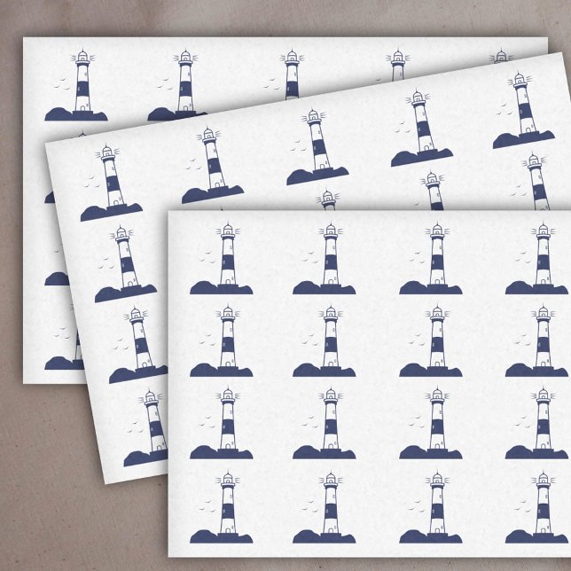 Lighthouse Navy Blue Tissue Paper (Lighthouse Navy Blue Tissue Paper)