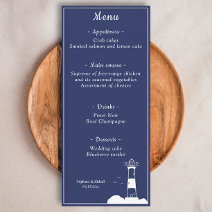 Lighthouse Navy Blue Wedding Menu