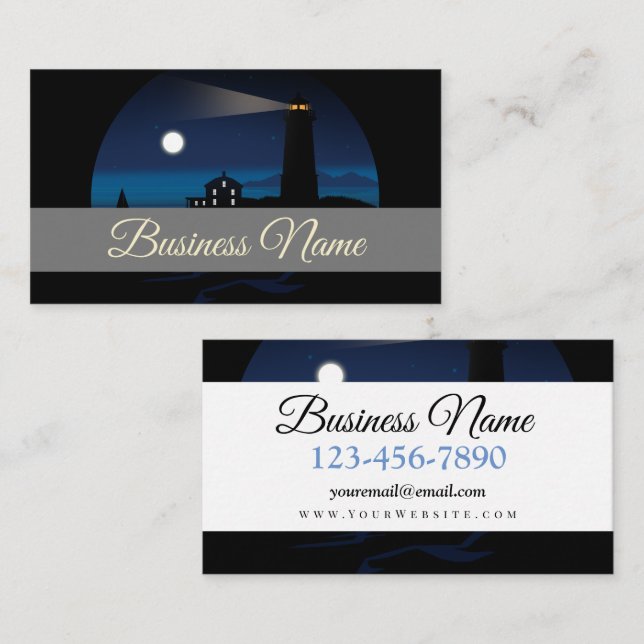 Lighthouse - Night Business Card (Front/Back)