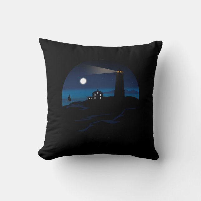 Lighthouse - Night  Cushion (Front)