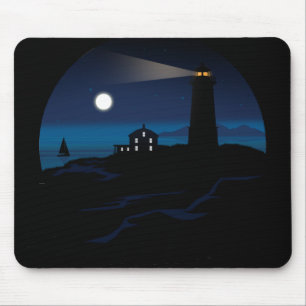 Lighthouse - Night Mouse Mat
