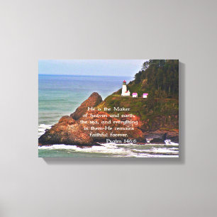 Lighthouse Ocean Sea Christian Creationarts Canvas Print