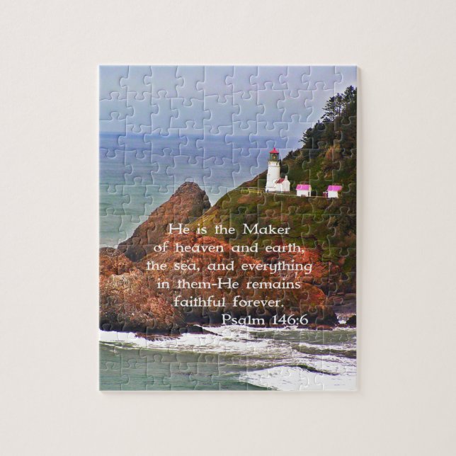 Lighthouse Ocean Sea Christian Creationarts Jigsaw Puzzle (Vertical)