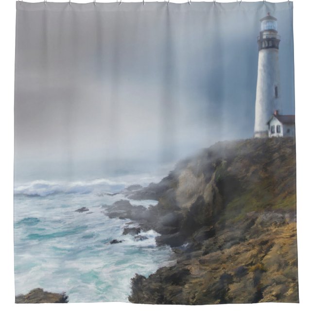 Lighthouse Ocean Sea View 286 Shower Curtain (Front)
