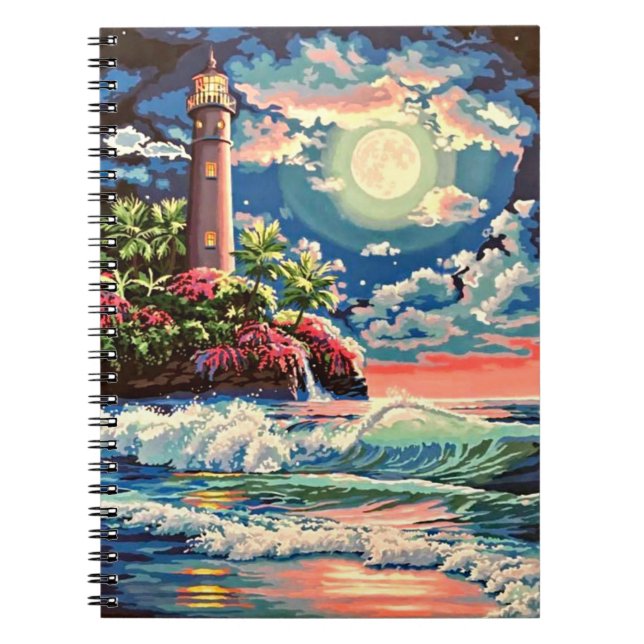 Lighthouse Ocean spiral bound notebook (Front)
