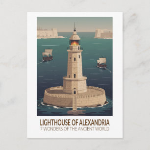 Lighthouse of Alexandria 7 Wonders of the World Postcard