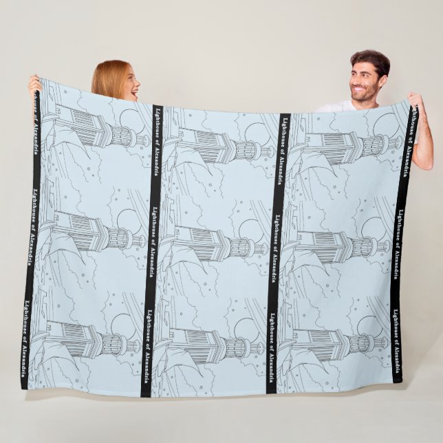 Lighthouse of Alexandria Blanket(Transparent) Fleece Blanket (In Situ)