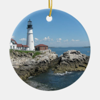 Lighthouse Of Bar Harbour Ceramic Tree Decoration