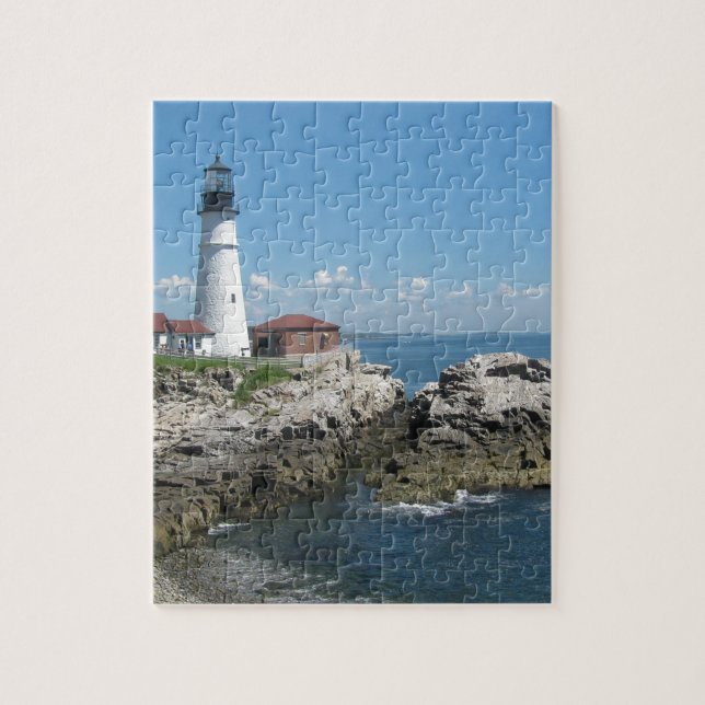 Lighthouse Of Bar Harbour Jigsaw Puzzle (Vertical)