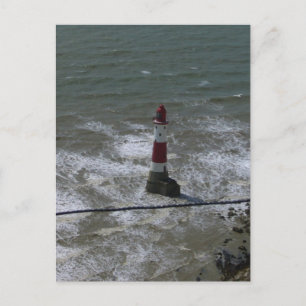 Lighthouse off Beachy Head, East Sussex. Postcard