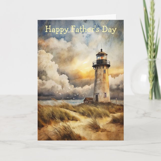 Lighthouse on a Beach Card (Front)