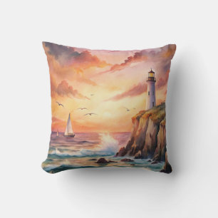 Lighthouse on a Cliff Cushion