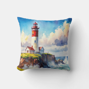 Lighthouse on a Cliff Cushion