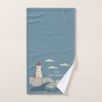 Lighthouse on a Rocky Coast Seaside