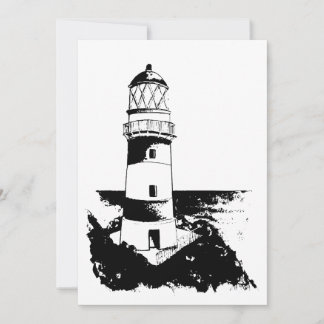 Lighthouse on a stone island  invitation
