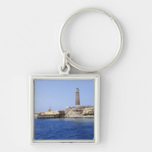 Lighthouse on Brother Islands, Red Sea, Egypt Key Ring