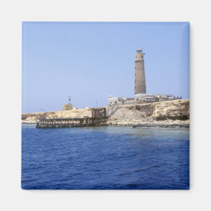 Lighthouse on Brother Islands, Red Sea, Egypt Magnet