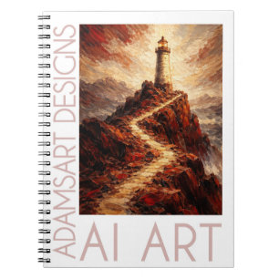 Lighthouse on Fiery Cliffs – Dramatic Pathway Notebook