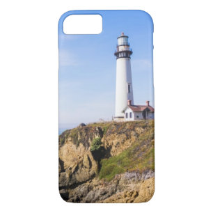 Lighthouse on hill blue sky white house ocean iPhone 8/7 case