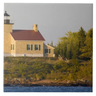 Lighthouse on Lake Superior near Copper Harbour Tile