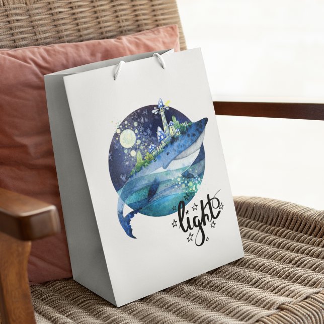 Lighthouse On The Back Of A Whale Medium Gift Bag (Creator Uploaded)