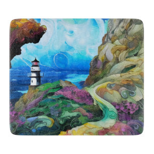 lighthouse over looking the Sea Cutting Board