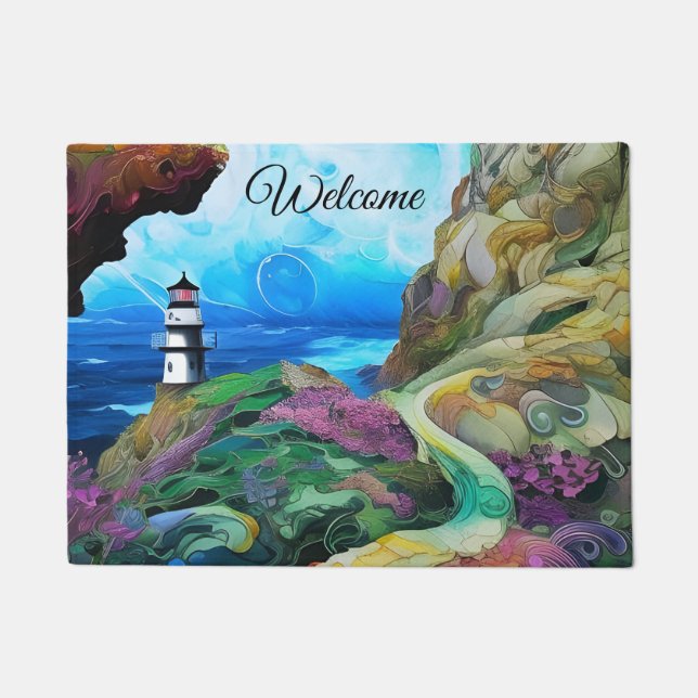 Lighthouse over looking the Sea Doormat (Front)