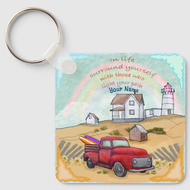 Lighthouse Path  Key Ring (Front)