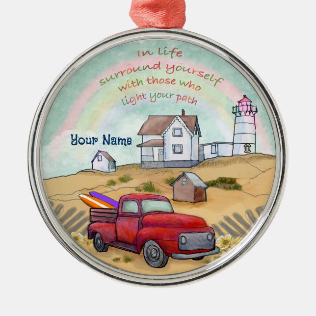 Lighthouse Path Metal Tree Decoration (Front)