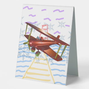 Lighthouse Pier Biplane Blue Waves
