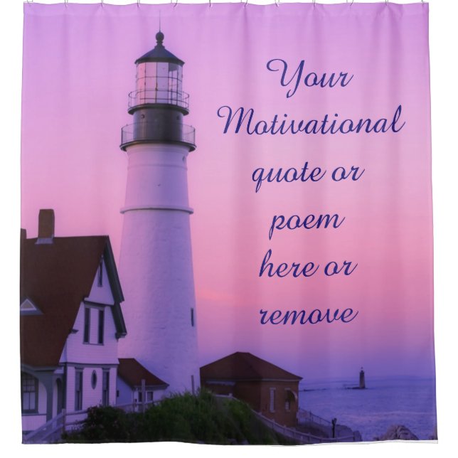 Lighthouse Pink Sky Shower Curtain (Front)