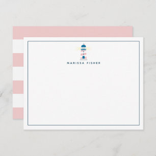 Lighthouse Pink Stationery Note Card