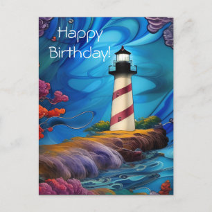 Lighthouse Point Birthday Postcard