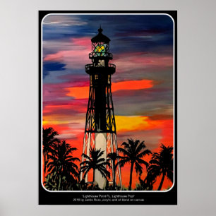 'Lighthouse Point FL, Lighthouse Pop!' painting on Poster