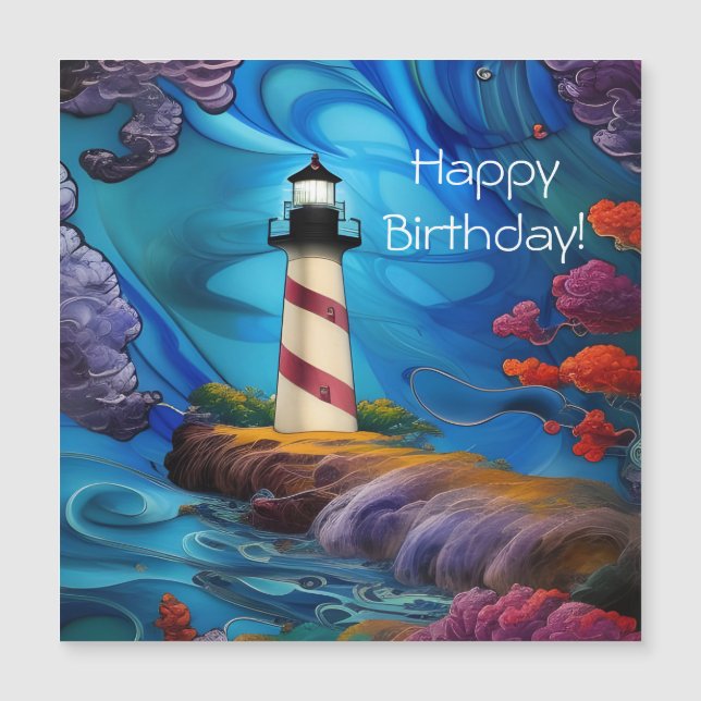 Lighthouse Point Magnetic Birthday card (Front)
