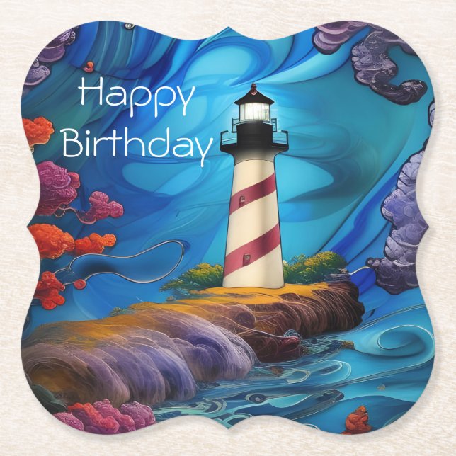 Lighthouse Point Paper Coaster (Front)