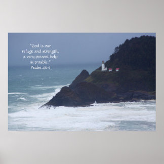 Lighthouse Print w/Scripture Verse