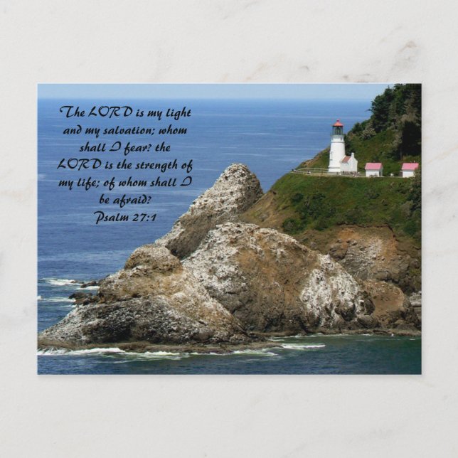 LIGHTHOUSE Psalm 27:1 Postcard (Front)