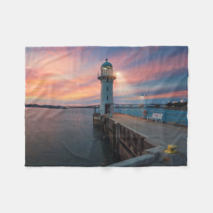 Lighthouse Raffles   Marina, Singapore Fleece Blanket