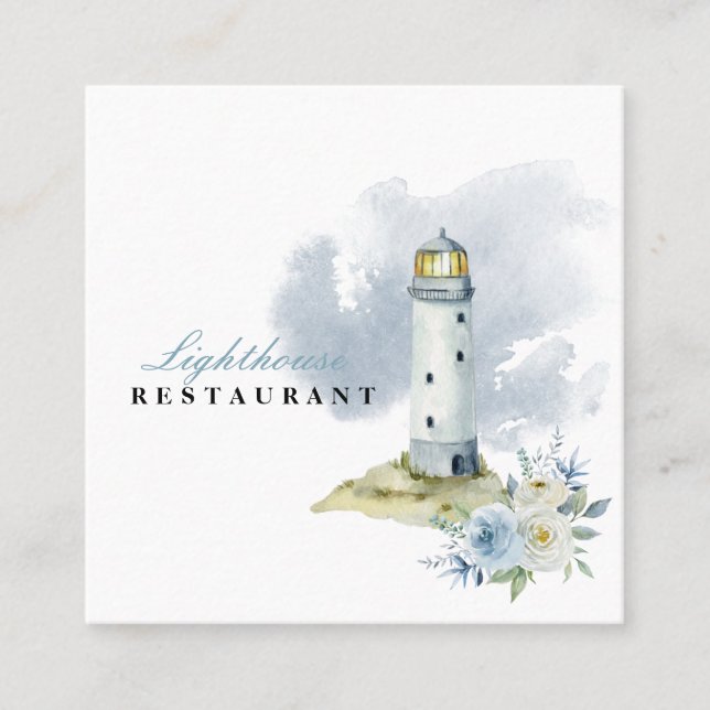 Lighthouse Restaurant  Square Business Card (Front)
