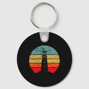 Lighthouse Retro Vintage Beach Boating Seaside Lif Key Ring