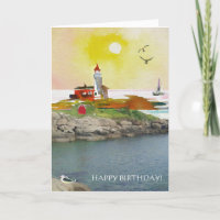 Lighthouse Rocks Calm Coastal Scene
