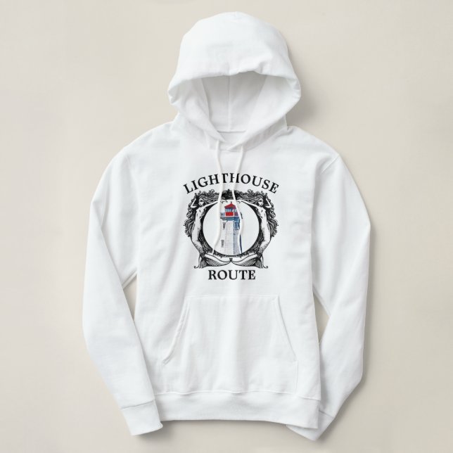 Lighthouse Route Peggy's Cove Nova Scotia hoodie (Design Front)
