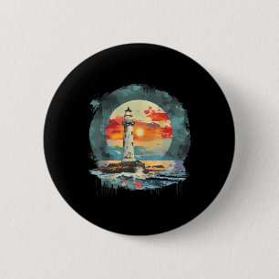 Lighthouse Sailing Sea Beach Boating Seaside House 6 Cm Round Badge